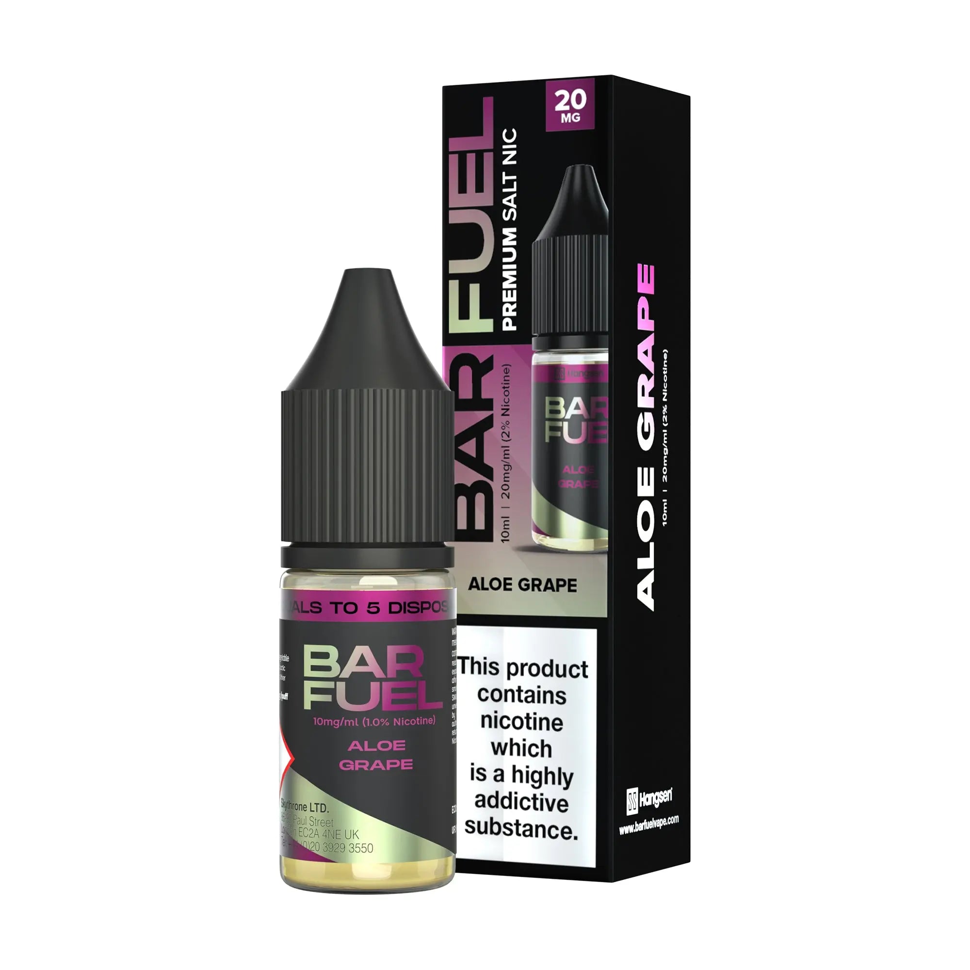 Aloe Grape Hangsen Bar Fuel Nic Salts Hangsen