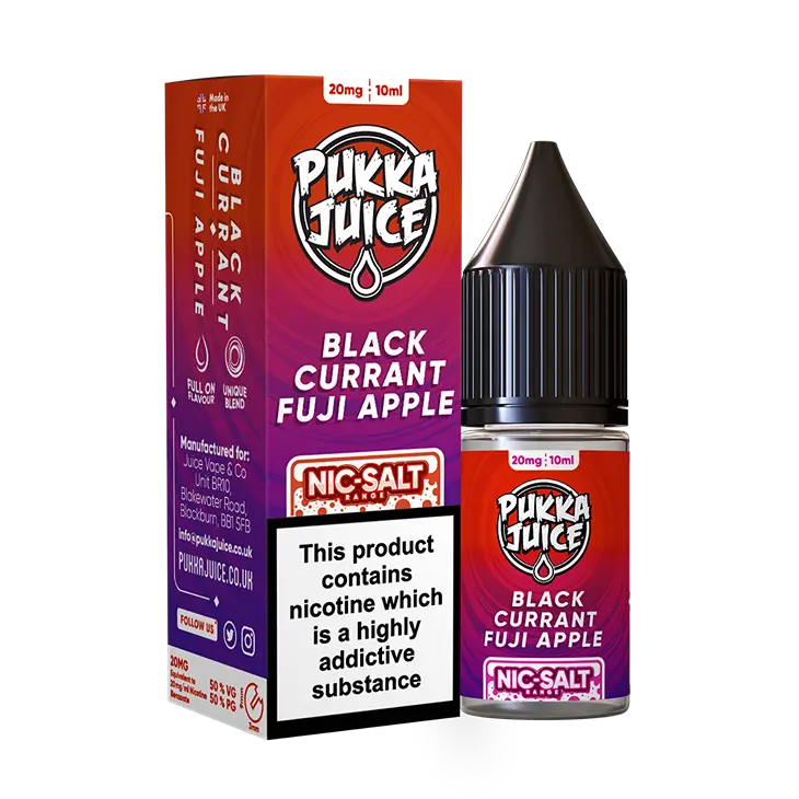 Blackcurrant Fuji Apple Pukka Juice Nic Salts NEW FLAVOURS Pukka