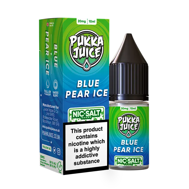 Blue Pear Ice Pukka Juice Nic Salts NEW FLAVOURS Pukka