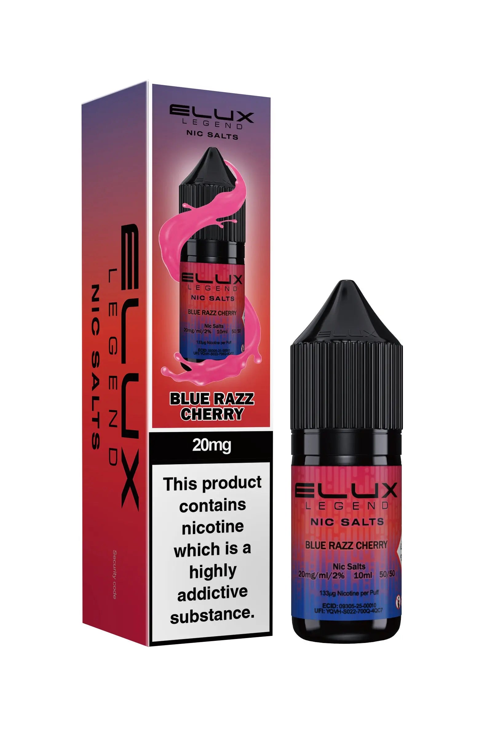 Blue Razz Cherry ELUX Legend Nic Salts Elux