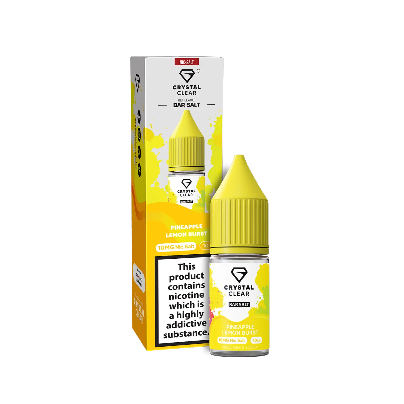 Pineapple Lemon Burst Crystal Clear - Bar Nic Salts Crystal Clear