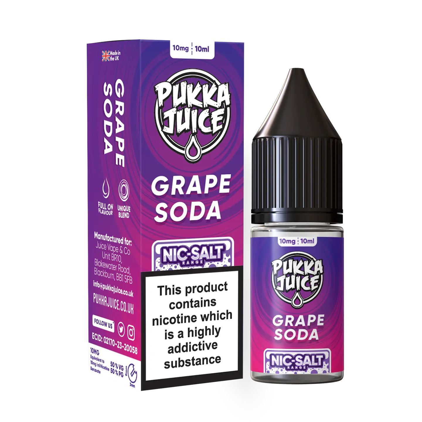 Grape Soda Pukka Juice Nic Salts NEW FLAVOURS Pukka