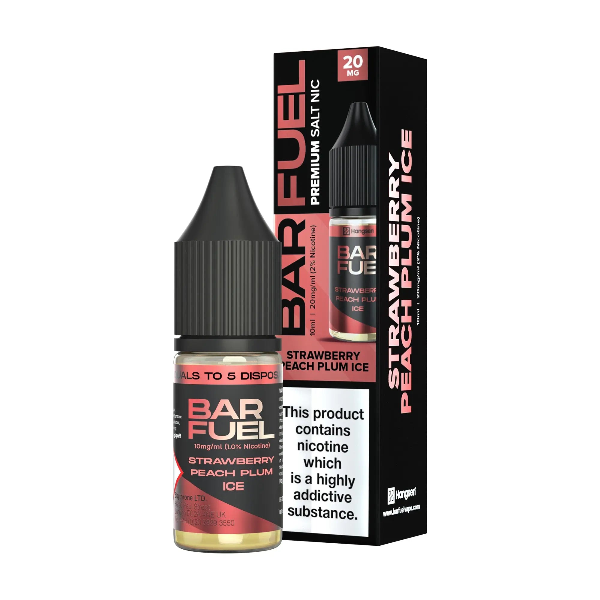 Strawberry Peach Plum Ice Hangsen Bar Fuel Nic Salts Hangsen
