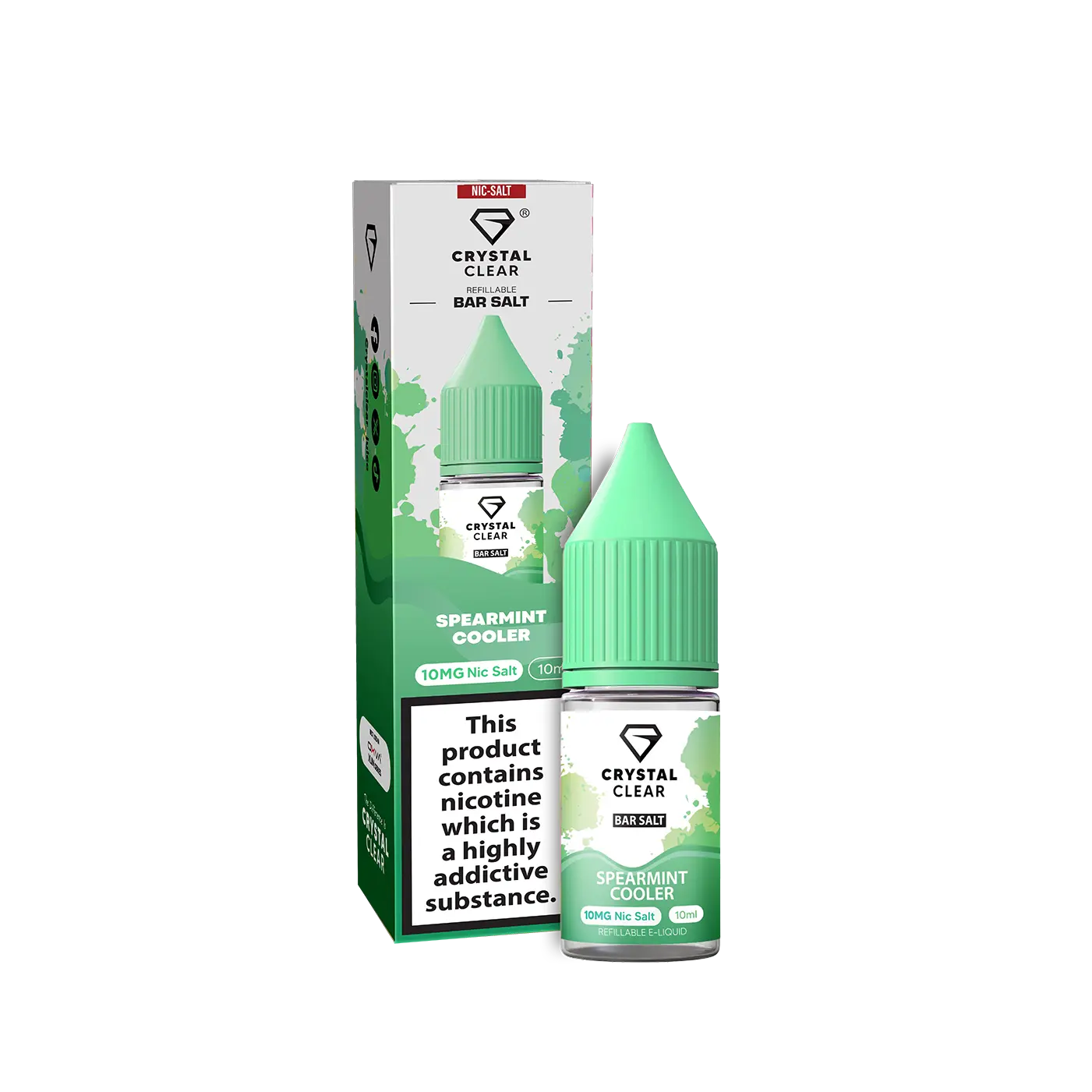 Spearmint Cooler Crystal Clear - Bar Nic Salts Crystal Clear