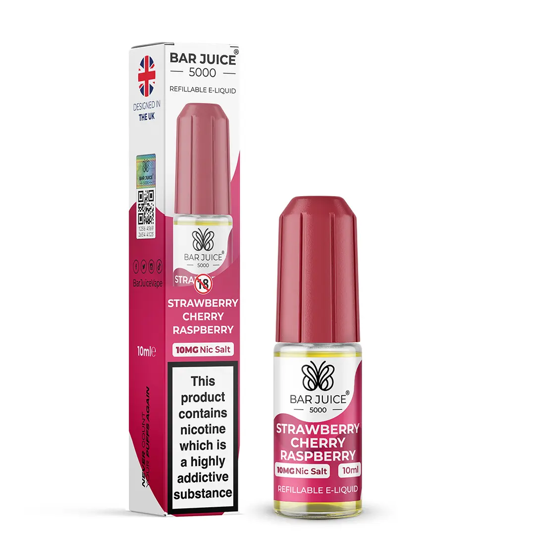 Strawberry Cherry Raspberry Bar Juice 5000 Nic Salts Bar Juice