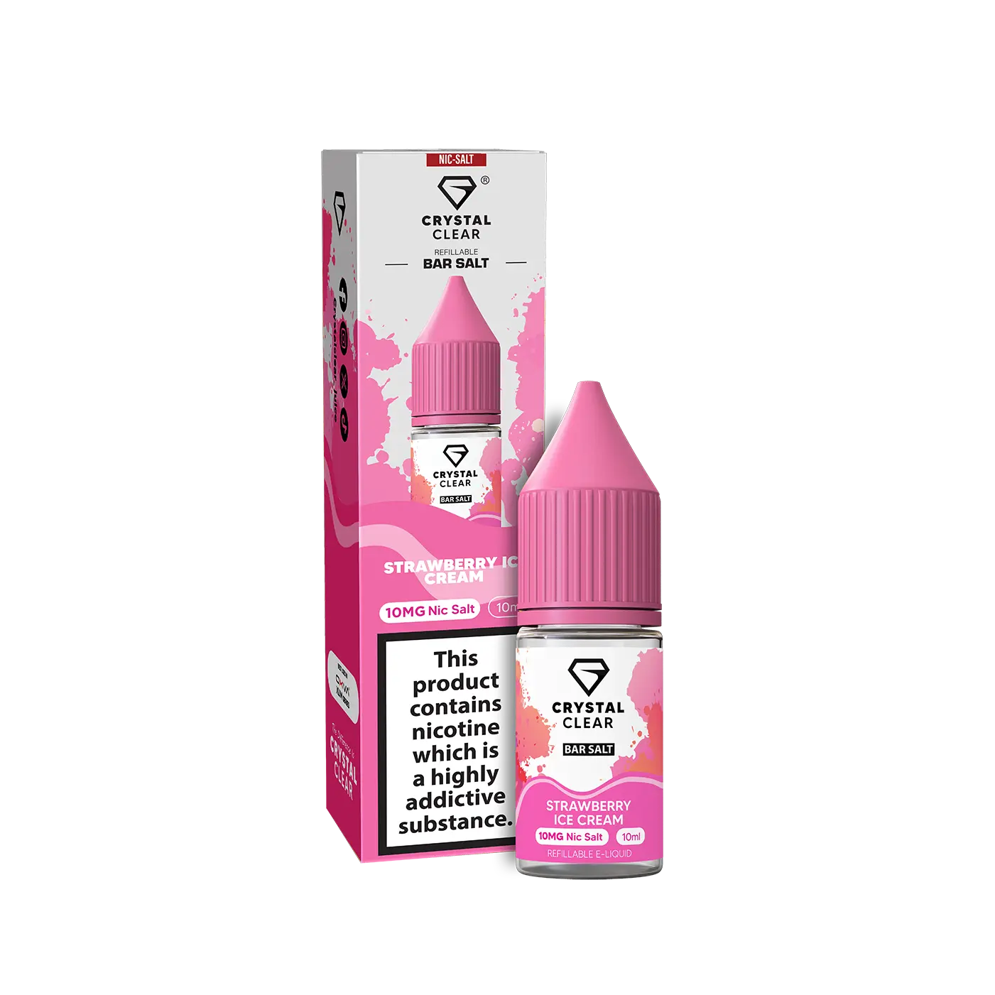 Strawberry Ice Cream Crystal Clear - Bar Nic Salts Crystal Clear