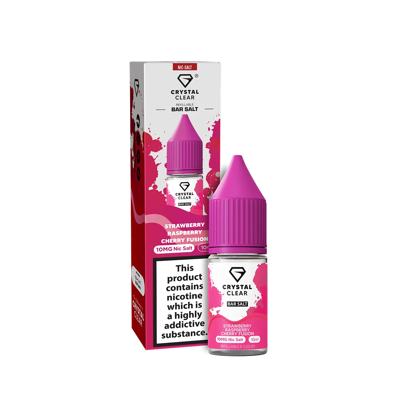 Strawberry Raspberry Cherry Fusion Crystal Clear - Bar Nic Salts Crystal Clear