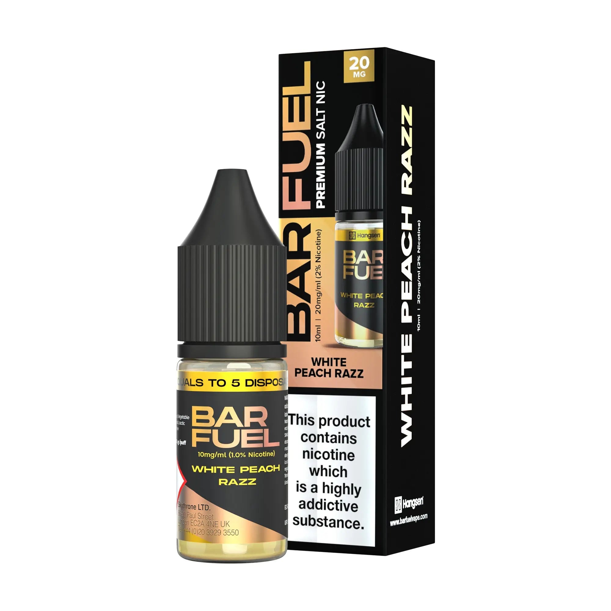White Peach Razz Hangsen Bar Fuel Nic Salts Hangsen