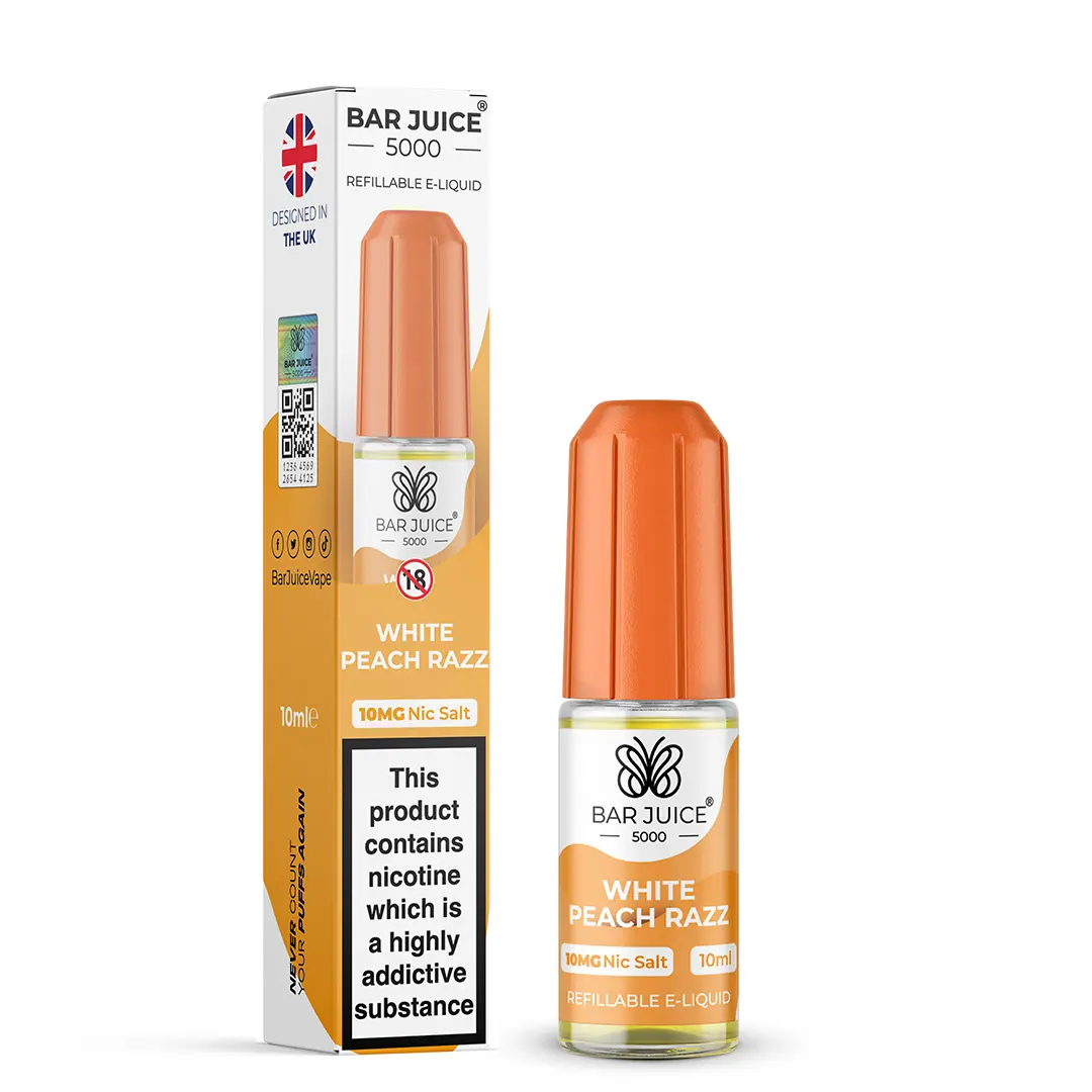 White Peach Razz Bar Juice 5000 Nic Salts Bar Juice