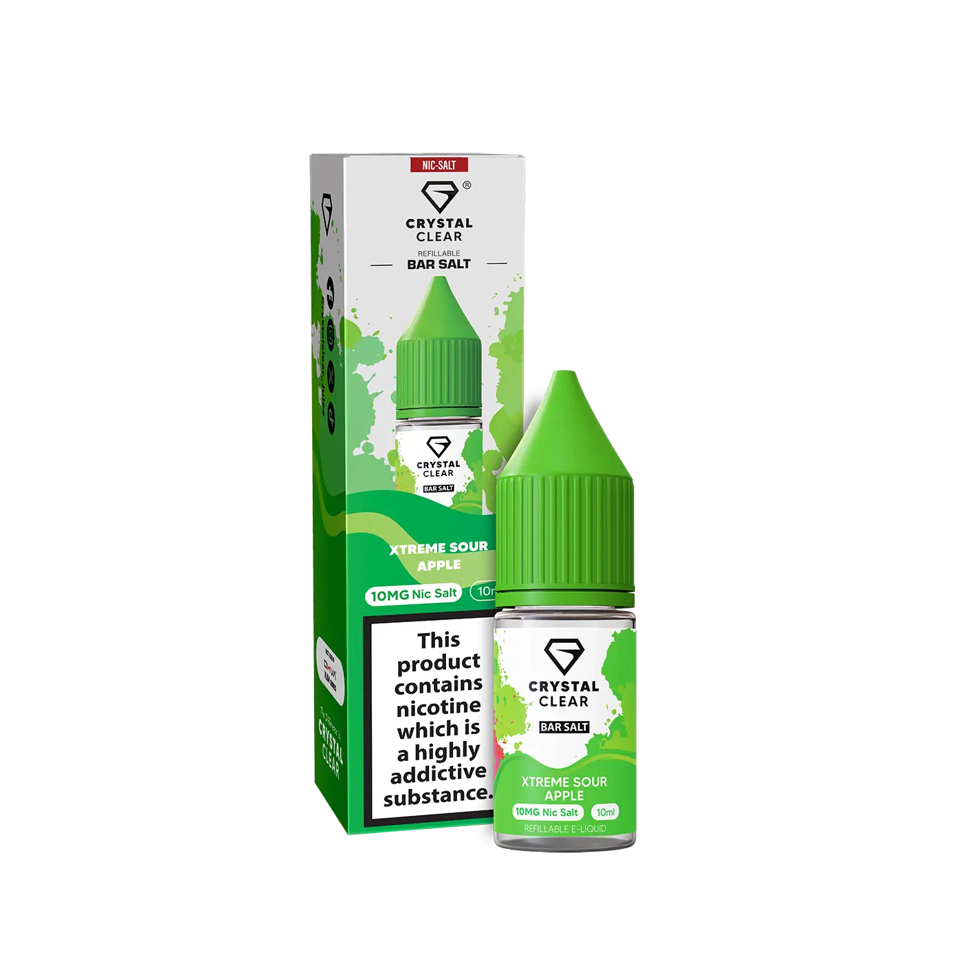 Xtreme Sour Apple Crystal Clear - Bar Nic Salts Crystal Clear