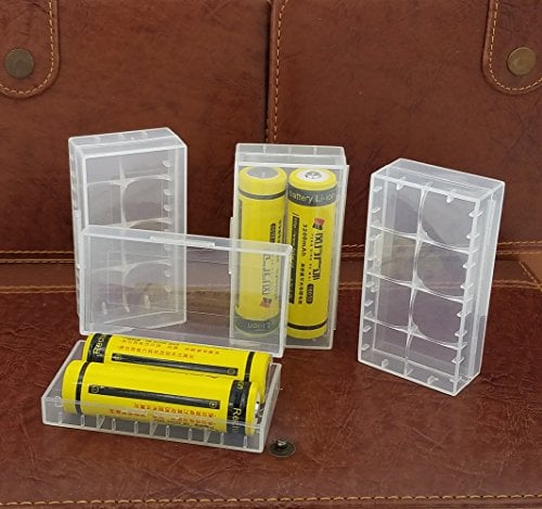 4 pcs Clear Color Battery Storage Case Holder Organizer for 18650 SACKORANGE Battery Storage Case for 18650 or CR123A Battery 0 0