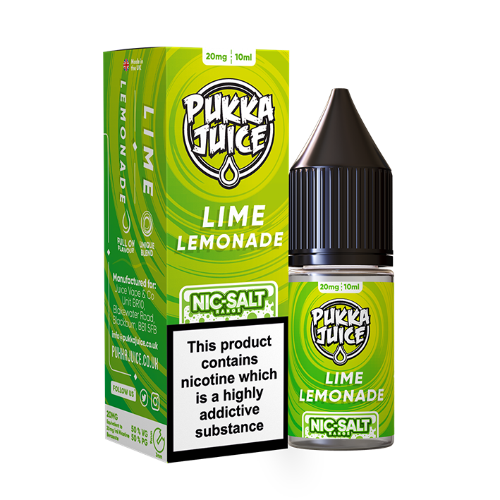 Lime Lemonade Pukka Juice Nic Salts  NEW FLAVOURS