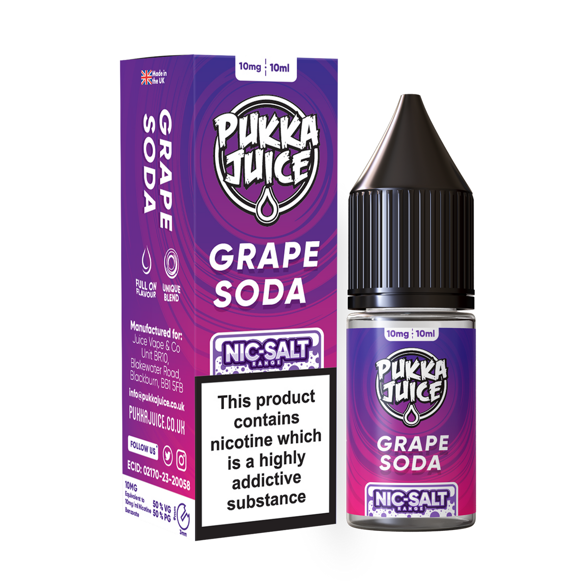 Grape Soda Pukka Juice Nic Salts  NEW FLAVOURS