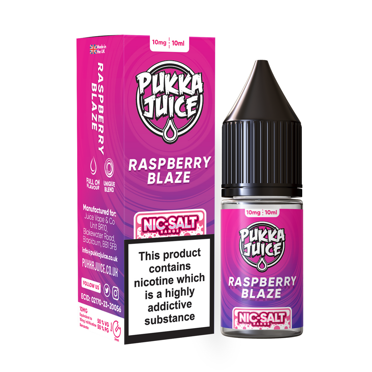 Raspberry Blaze Pukka Juice Nic Salts  NEW FLAVOURS