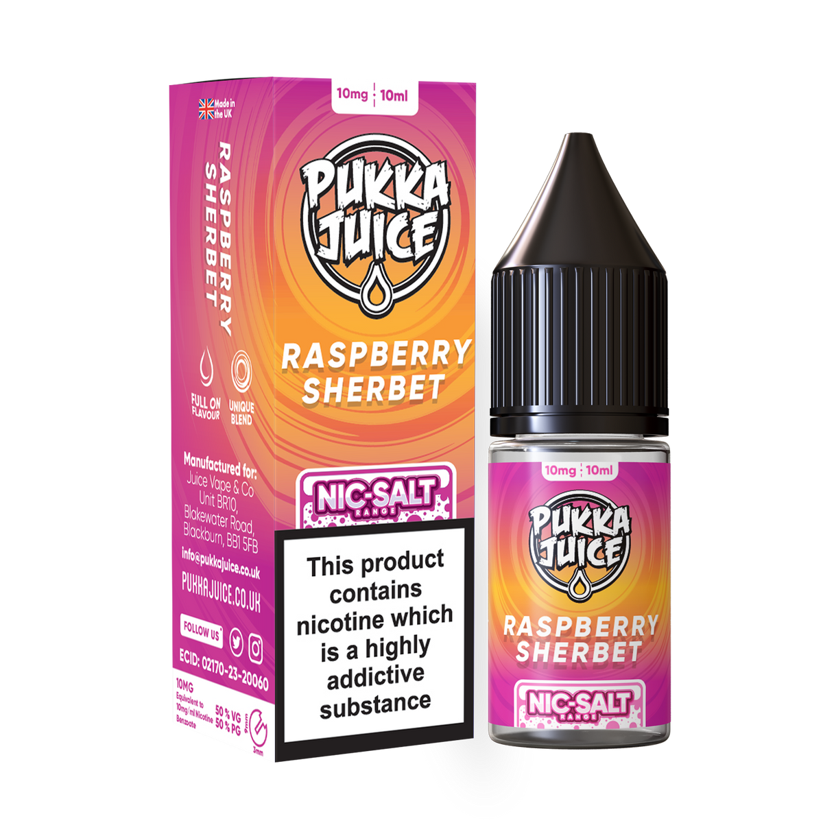 Raspberry Sherbert Pukka Juice Nic Salts  NEW FLAVOURS