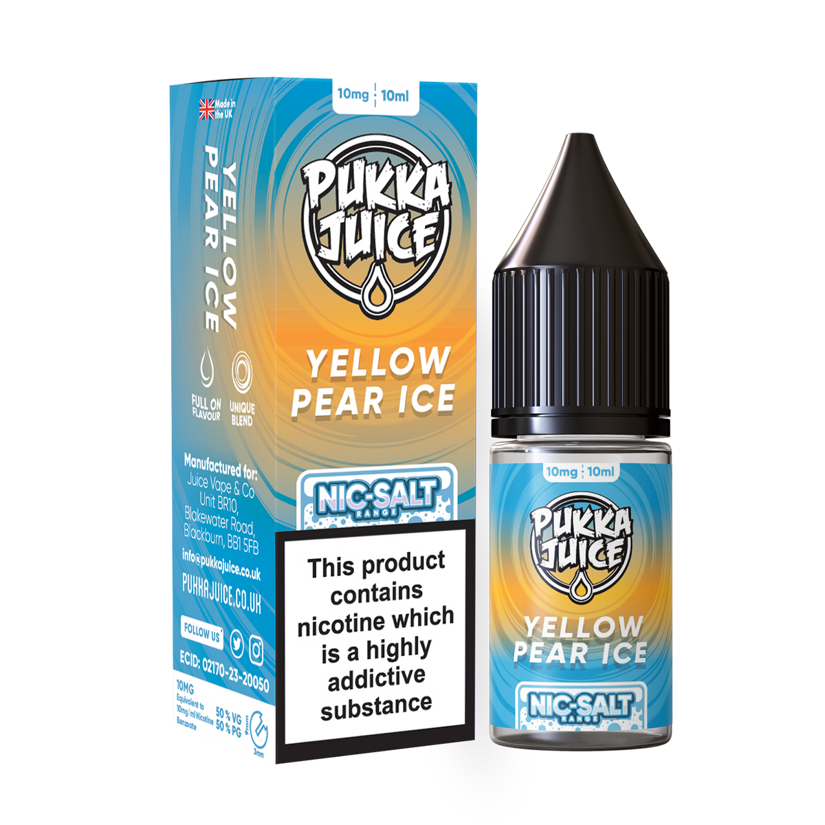 Yellow Pear Ice Pukka Juice Nic Salts  NEW FLAVOURS