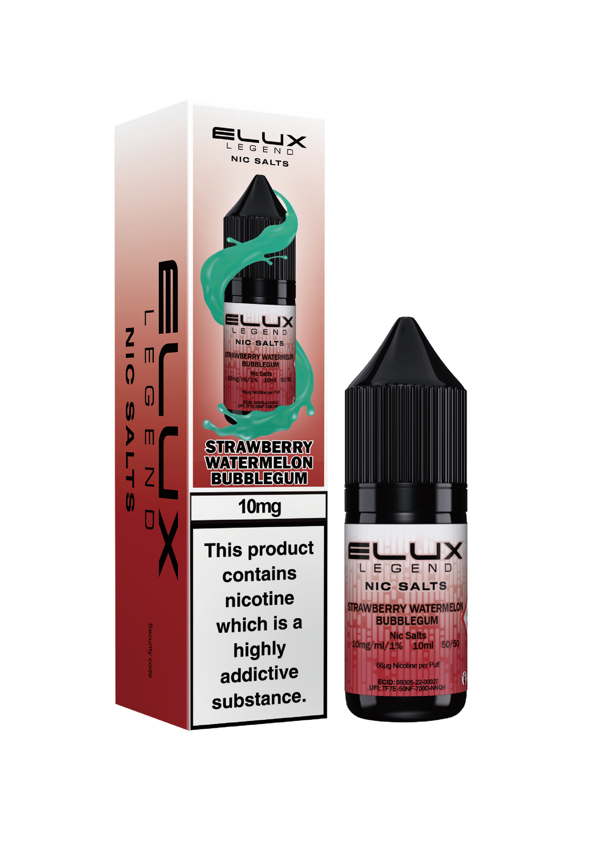 Strawberry Watermelon Bubblegum ELUX Legend Nic Salts