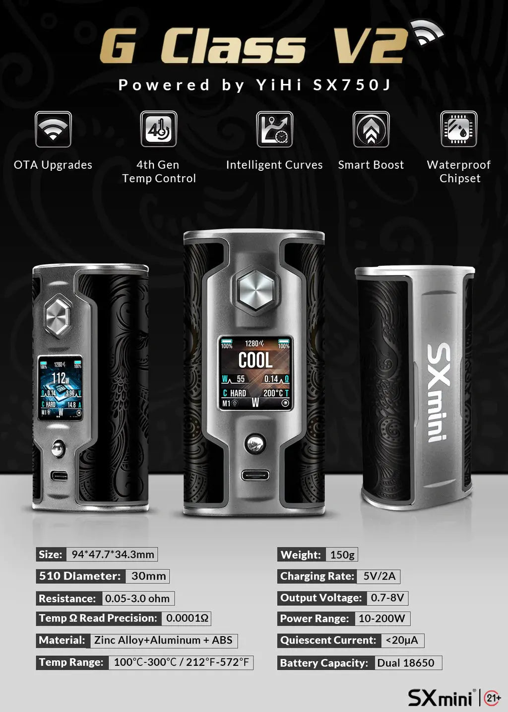 YIHI SXmini G Class V2 Box Mod YIHI Choppa Vapes YIHI SXmini G Class V2 Box Mod YIHI Choppa Vapes