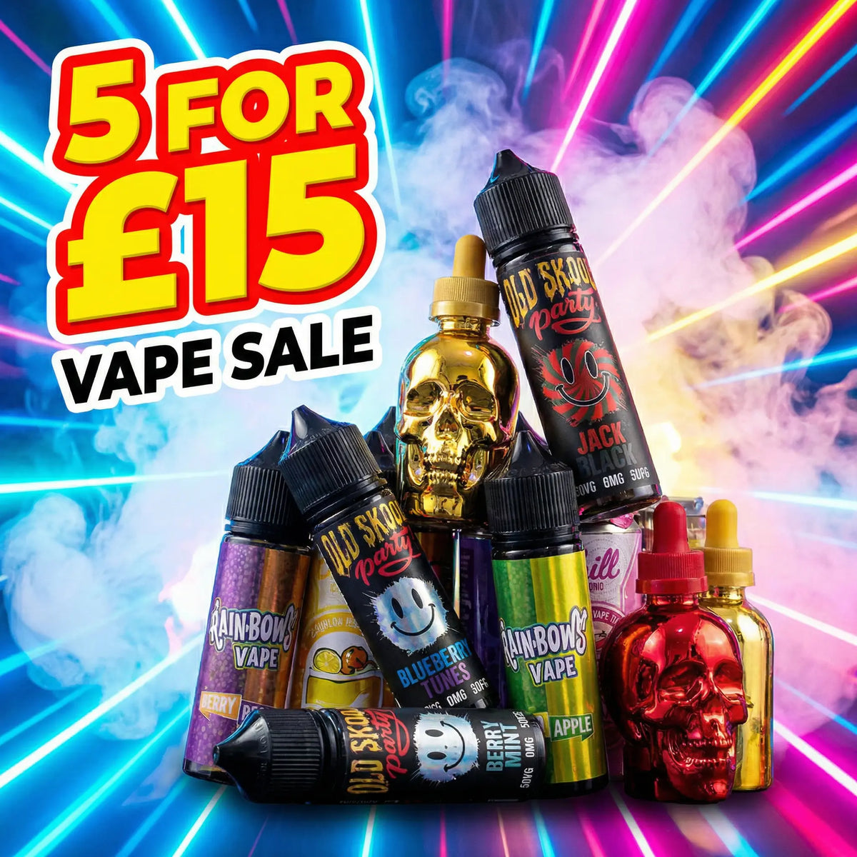 Shortfill Clearance Bundle – 5 x 60ml Premium E-Liquid (Past Best Before) - Choppa Vapes